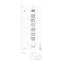 Aisens Regleta de 6 Tomas con 2 USB-C y 2 USB-A, Cargador 20W, Blanco